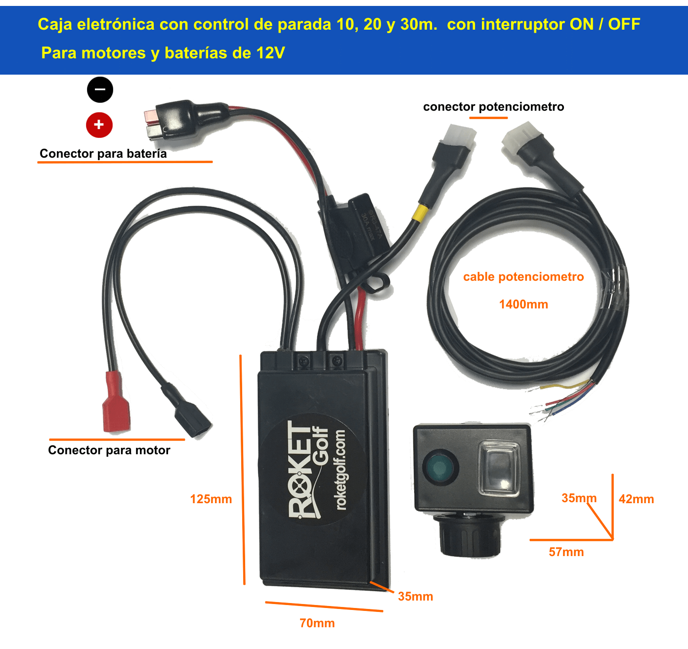 caja electronica control parada medidas